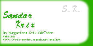 sandor krix business card